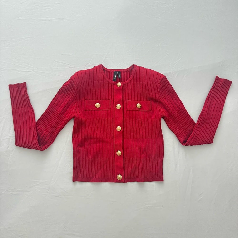 Guess by Marciano Red Cardigan Sweater